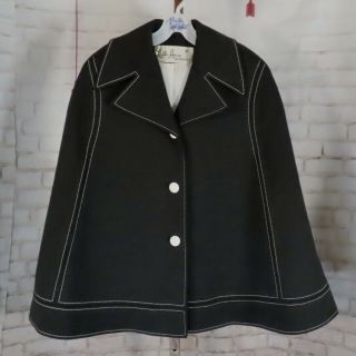 Vintage 60s Mod Lilli Ann Cape Coat W/topstitching,  So Audrey / Queen’s Gambit