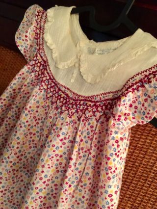 1940’s Vintage Cinderella Frock Shirley Temple Smocked Little Girls Dress