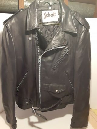 Vintage Schott N.  Y.  C.  Sportswear Leather Motorcycle Jacket Size 42 Rare