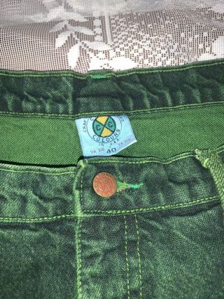 Rare Vintage 80s 90s Cross Colours Green Denim Jeans Pants Hip Hop Plaid 38/40