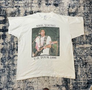 Vintage Rare Neil Young T Shirt Xl Concert T Shirt 1995 Crazy Horse