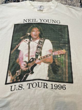 Vintage Rare Neil Young T shirt XL Concert T Shirt 1995 Crazy Horse 2