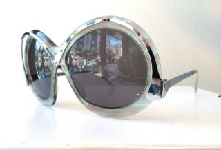 Nos 1970s Vintage Neostyle Sun - Art Sunglasses Clear Green Made In West Germany