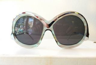 NOS 1970s Vintage Neostyle Sun - Art Sunglasses Clear Green Made in West Germany 3