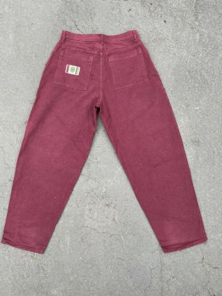 Vintage 90s Cross Colours Maroon Bagg Fit Hip Hop Urban Gear Pants Size 38