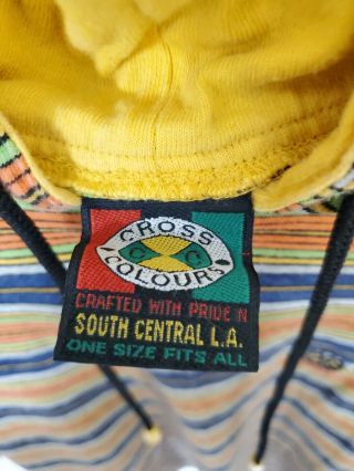 Vintage 90 ' s Cross Colours Hoodie T - shirt Hip Hop One Size Fits All - Rare 3