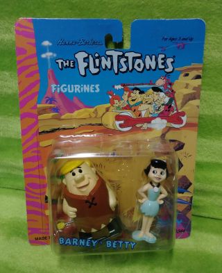Vintage 1992 Boley Hanna Barbera The Flintstones Windup Barney & Betty Figures