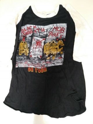 Black Sabbath Mob Rules Tour 1982 Vintage Bootleg Concert Shirt Size L Dio