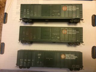 Roundhouse ho 50 ' Boxcar BC Rail 3 pack weathered CP CN British Columbia Railway 2