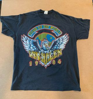 Vintage (1984) Van Halen Tour Of The World Concert T - Shirt Size Xl