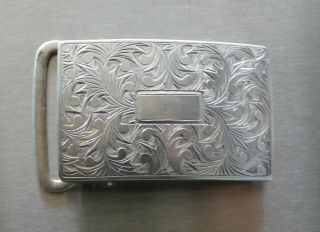 Vintage Solid Sterling Silver 950 Belt Buckle No Monogram