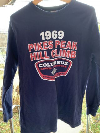 Men’s 1969 Pikes Peak Hill Climb Columbus Shock Absorbers Racing Jersey T Shirt.