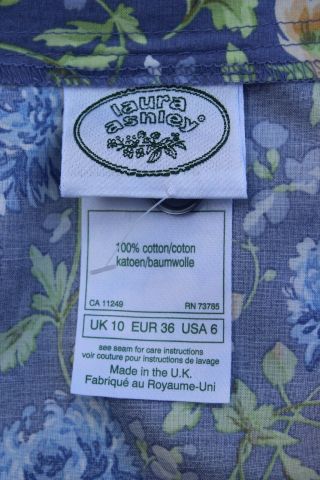 - Vintage LAURA ASHLEY Pale Blue Floral Summer Tea Dress - UK 10 2