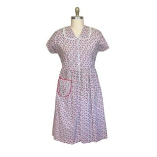 Vintage 1940s Plus Size Novelty Print Dress Waist 38 Inches
