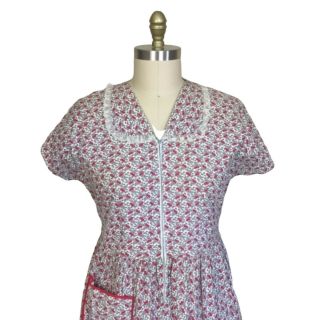 Vintage 1940s Plus Size Novelty Print Dress Waist 38 Inches 3