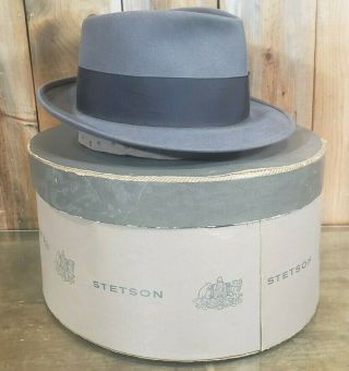 Vintage Royal Stetson Silverwoods Southern California Fedora 7 1/4 Stetson Box
