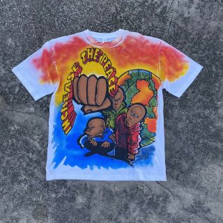 Vtg 90s Increase The Peace All Over Print T Shirt Bootleg Rap Tee Mlk Malcolm X