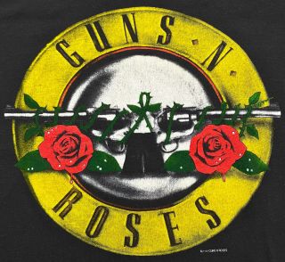 Vintage 80s 1987 Guns N Roses Was Here Rock Concert Tour T Shirt Double Sided M