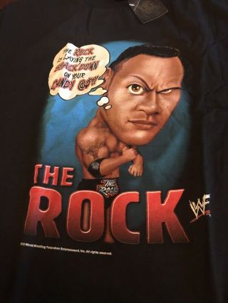 Vintage 90s Wwf T Shirt Xl Mens The Rock Wrestling Black 1999 Wwe
