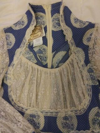 Vintage Gunne Sax Dress Jessica McClintock maxi prairie lace 2