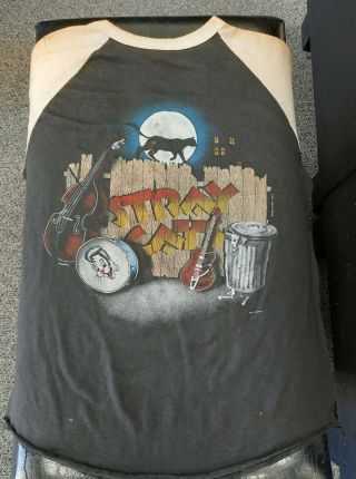Stray Cats Struttin Across America Tour 1983 Rare Vintage Raglan Shirt