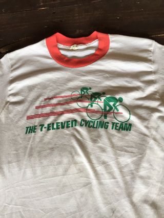 Vtg 7 - Eleven Cycling Team 7 - 11 80s Ringer Paper Thin Jim Ochowicz Tour De France
