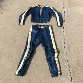 Vintage Bates Leather Suit S?? Jacket Pants Motorcycle Racing Vtg 60 