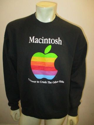 Vintage 1990s Black Apple Macintosh Power Crush Other Kids Sweatshirt Size Xl