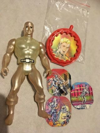 Marvel Secret Wars 1984 Iceman Rare Figure With Shield And 4 Holograms