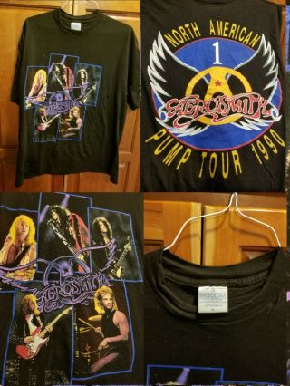 Vintage 90s Aerosmith Pump Tour 1990 Shirt Xl Classic Blues Rock Band Vtg