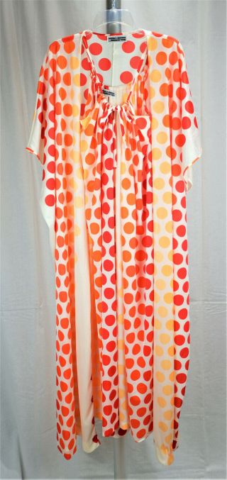 Vintage Orange & White Lounging Set By Donald Brooks For Maidenform Size Petite