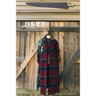Vintage Woolrich Serape Stripe Blanket Wool Long Western Coat Unisex Heritage