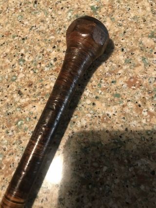 Antique Leather Wrapped Steel Walking Stick