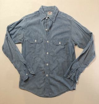 Vintage 50s 60s King Kole All Cotton Usn Style Chambray Workshirt S