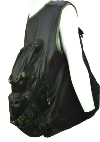 90s Vintage Macgear Mens Xl Black Full Zip Backpack Vest Combo Pockets Rave