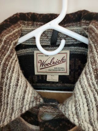 Vintage Woolrich Southwest Blanket Coat Jacket Wool Blend Size L made in Mexico 3
