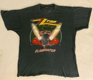 Vintage Zz Top Eliminator Usa Tour 1983 Shirt L Rock Band Tee Concert Mega Rare