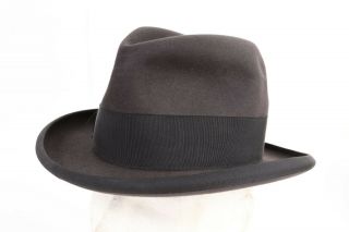 Vintage 30s Gelot Gray Fedora Hat Paris France Mens Size 6 7/8 55 Cm