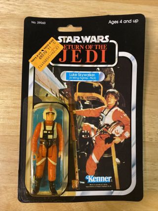 Star Wars Rotj Luke Skywalker (x - Wing) Figure - 1983 Kenner 77 - Back - Moc