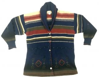 Vintage Woolrich Blanket Jacket Coat Southwest Aztec Wool Womens L Large Navajo 3