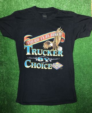 Vintage 1980s 3d Emblem Soft And Thin T Shirt Medium 80s Trucker Road Deadstock