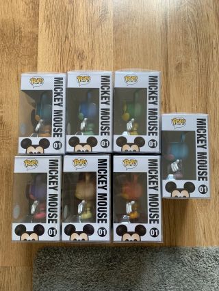 Mickey Mouse 01 (Funko Shop) Funko Pop Vinyl Complete set of all 7 Colorways 2