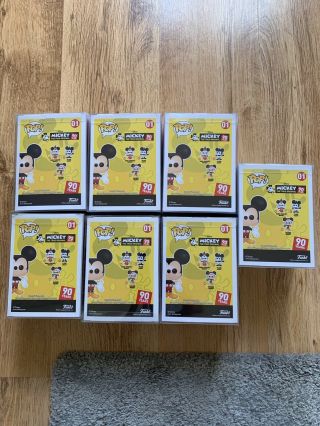 Mickey Mouse 01 (Funko Shop) Funko Pop Vinyl Complete set of all 7 Colorways 3