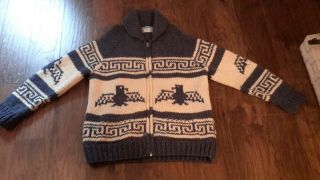 Vintage 60s Kanata Tag Thunderbird Cowichan Knitted Sweater