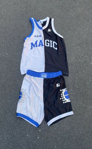 Vintage 90s Mens Starter Color Blocked Orlando Magic Jersey And Shorts Set L