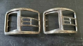 Antique 18th Century Sterling Silver Shoe Buckles Signed Rh