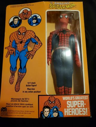 Mego The Spiderman 1977 Vintage Moc 12.  1/2 Box