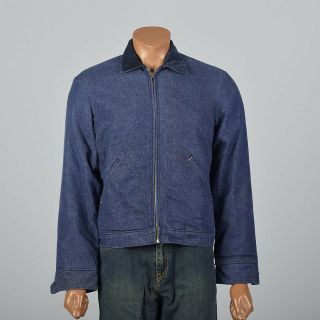 37r 1960s Mens Denim Blanket Lined Jacket Workwear Chore Coat Wrangler 60s Vtg