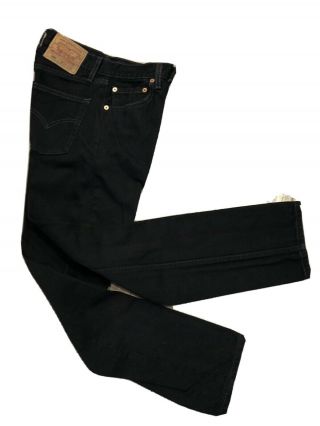 Vintage 1990s Wm Levi’s Black 501 High Waist Jeans 26”x30” Size 2
