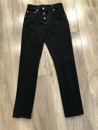 Vintage 1990s WM Levi’s Black 501 High Waist Jeans 26”x30” size 2 3